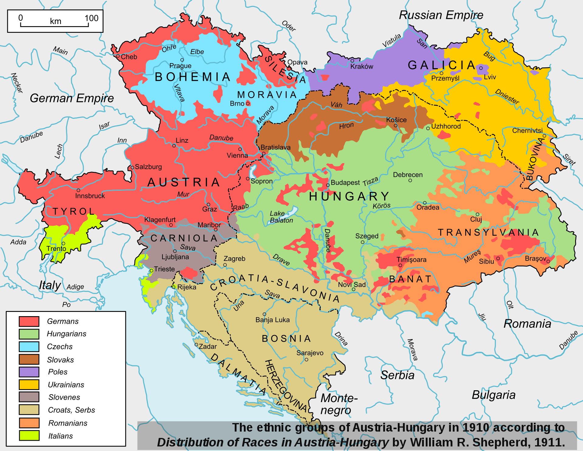 Jezikovna sestava Avstroogrske Vir: Wikipedia
