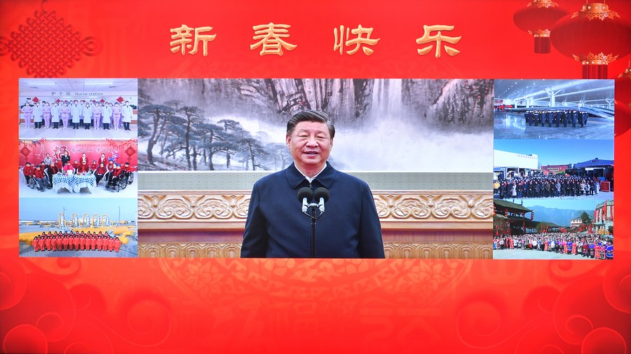 Xi Jinping med video nagovorom  Vir: Xinhua/Li Tao