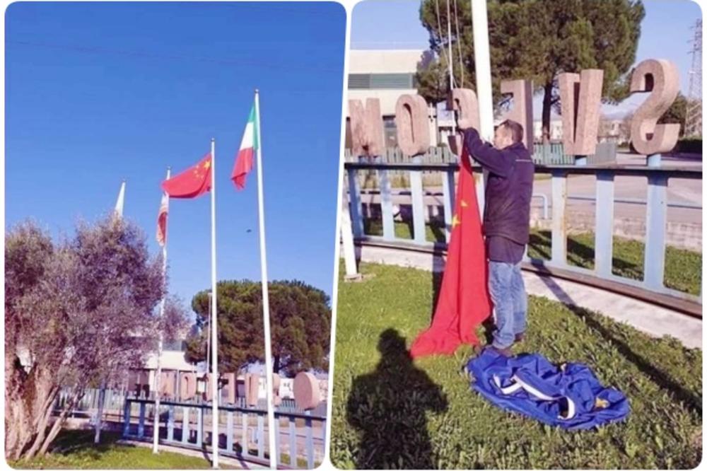 Kitajske zastave namesto evropskih