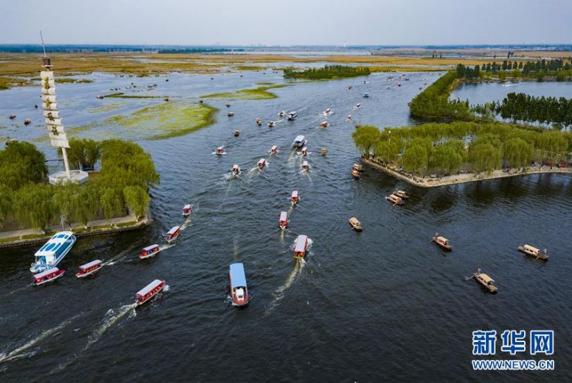 Jezero Baiyangdian danes Vir: X, news.cn Jezero Baiyangdian danes Vir: X, news.cn
