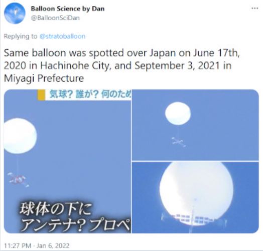 Balon nad Japonsko