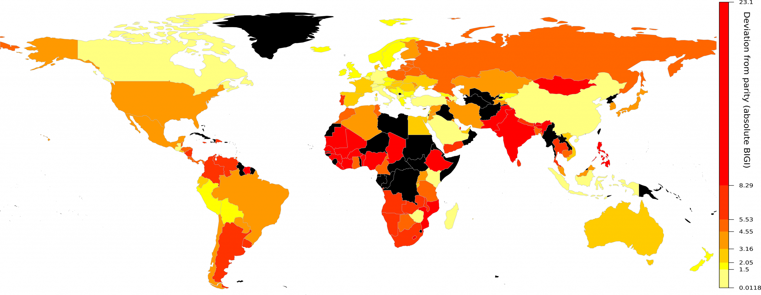 Indeks BIGI - države sveta glede enakopravnosti spolov