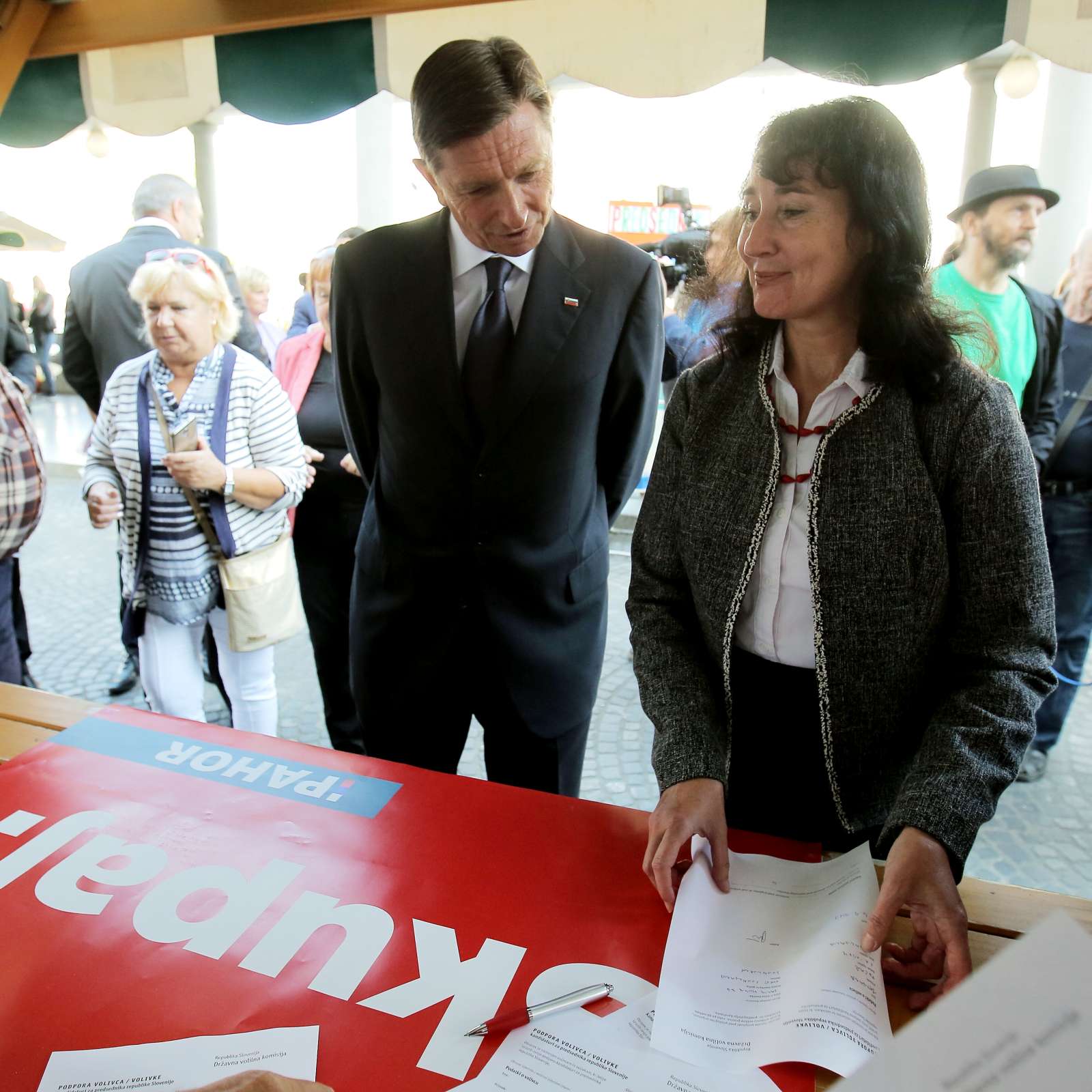 Borut Pahor in Tanja Pečar. Foto: STA foto