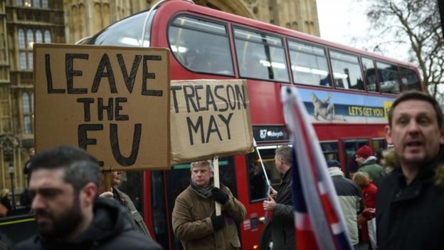 Demonstranti, brexit Vir:BBC