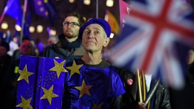 Demonstranti, brexit Vir:BBC