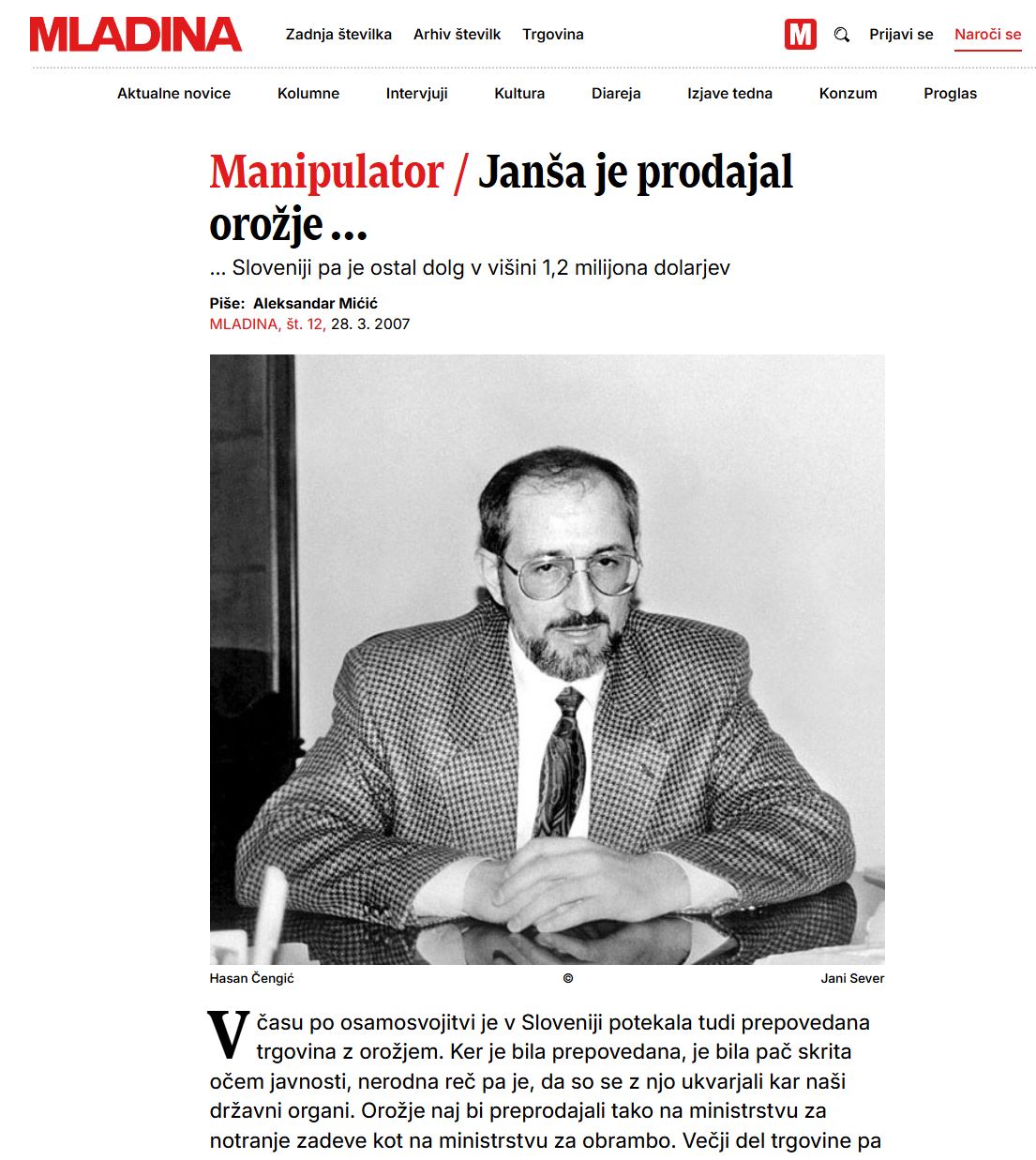 Mladina o Hasanu Čengiću