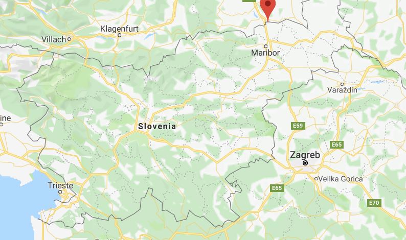 Ceršak - zemljevid Slovenije Vir:Google Maps