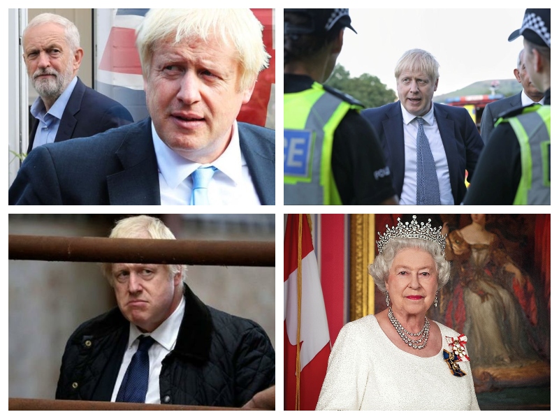 Corbyn, Johnson in kraljica Elizabeta 2
