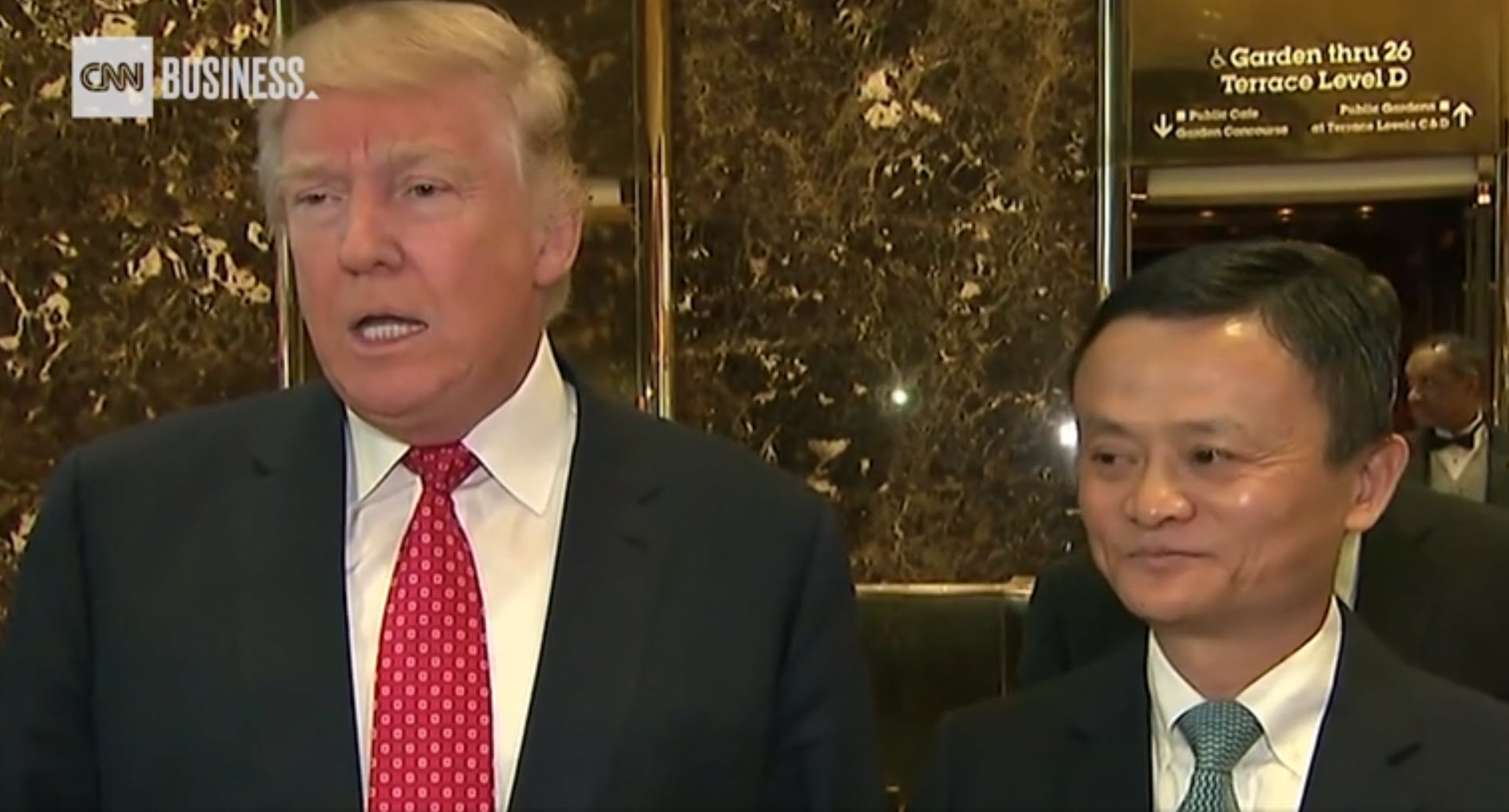 Ameriški predsednik Donald Trump in Jack Ma Vir: Screenshot CNN