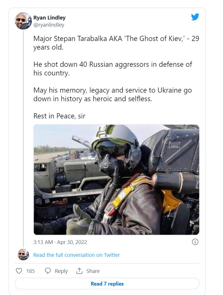 Duh Kijeva - tvit, ki lažno predstavlja pilota