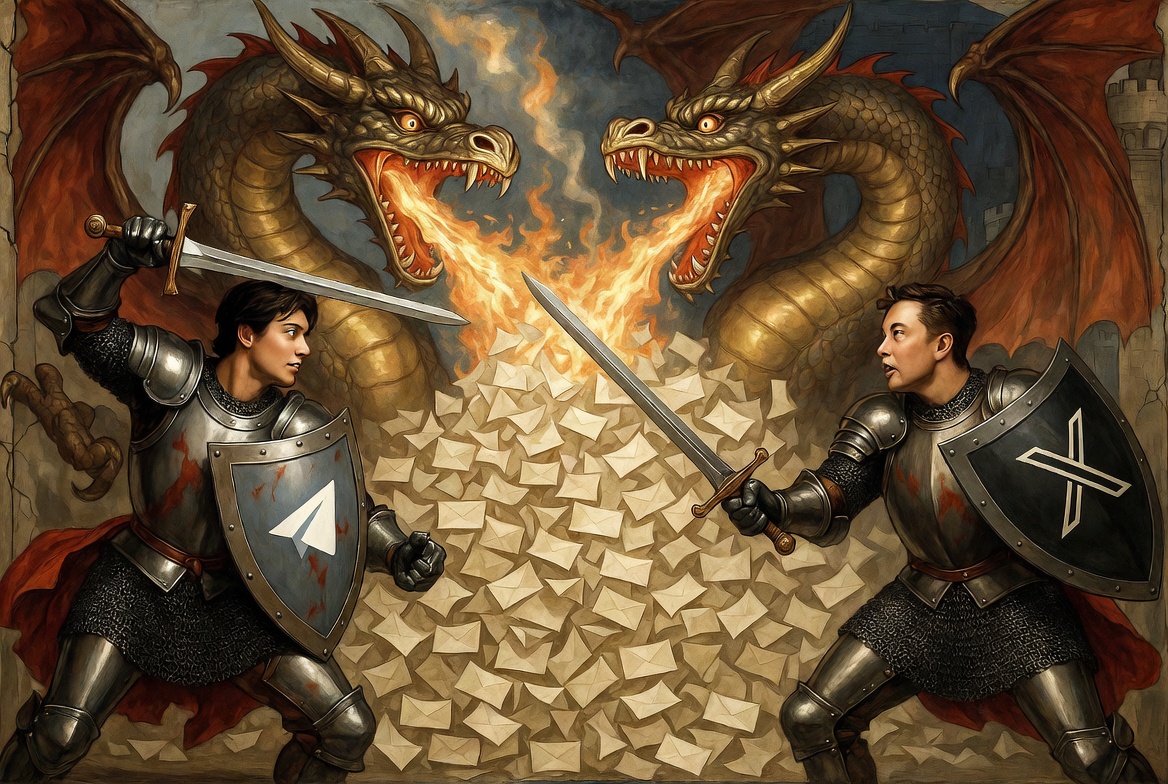 Durov in Musk proti evrocenzuri...Vir:AI