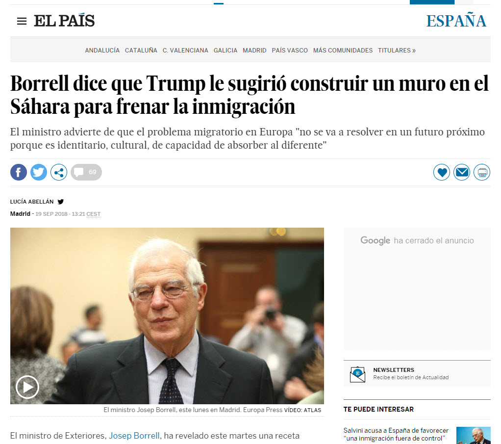 El Pais - Trumpov zid v Sahari