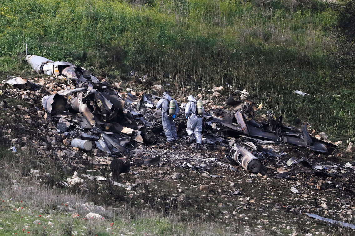 Sestreljeni izraelski F-16 Vir:Reuters