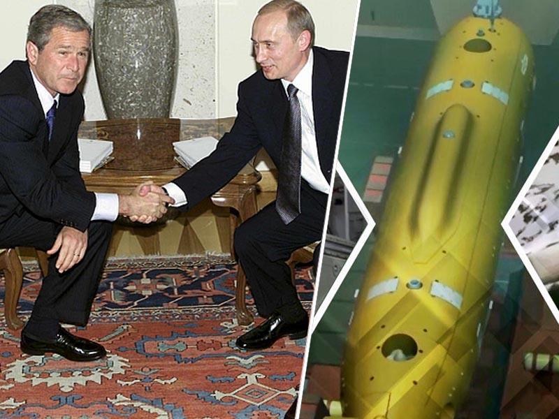 Geroge Bush in Vladimir Putin / raketa