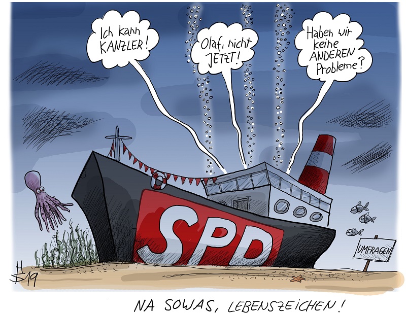 Karikatura sttranke SPD - na dnu morja...