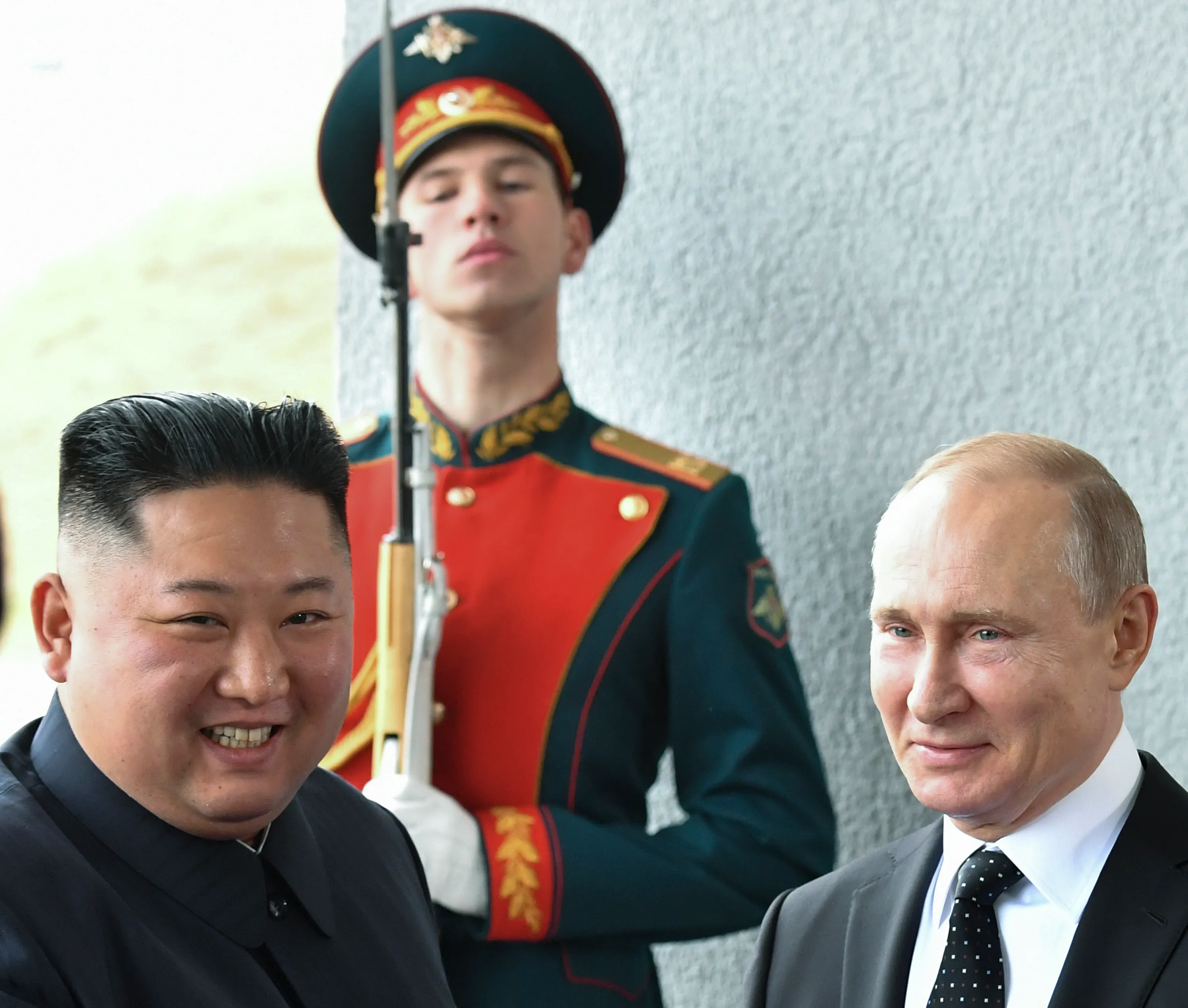Kim Jong Un in Vladimir Putin Vir: Telegram