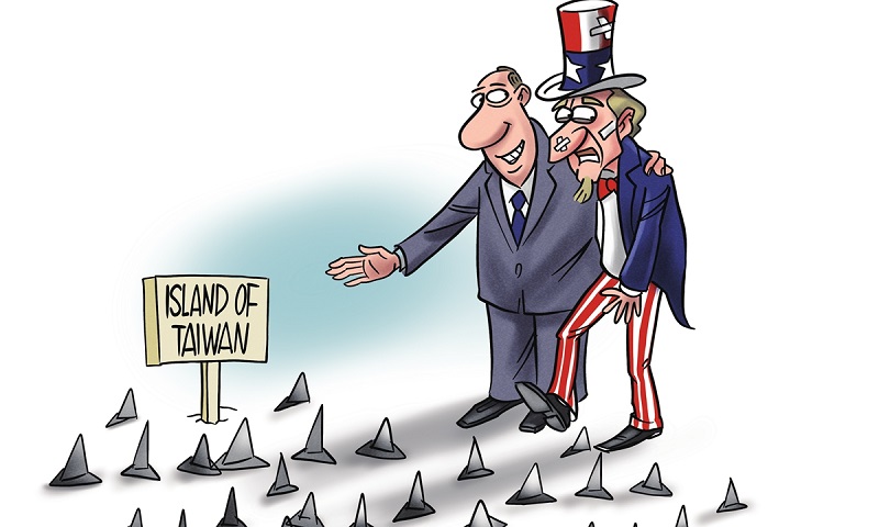 SCMP - karikatura odnosov ZDA do Tajvana