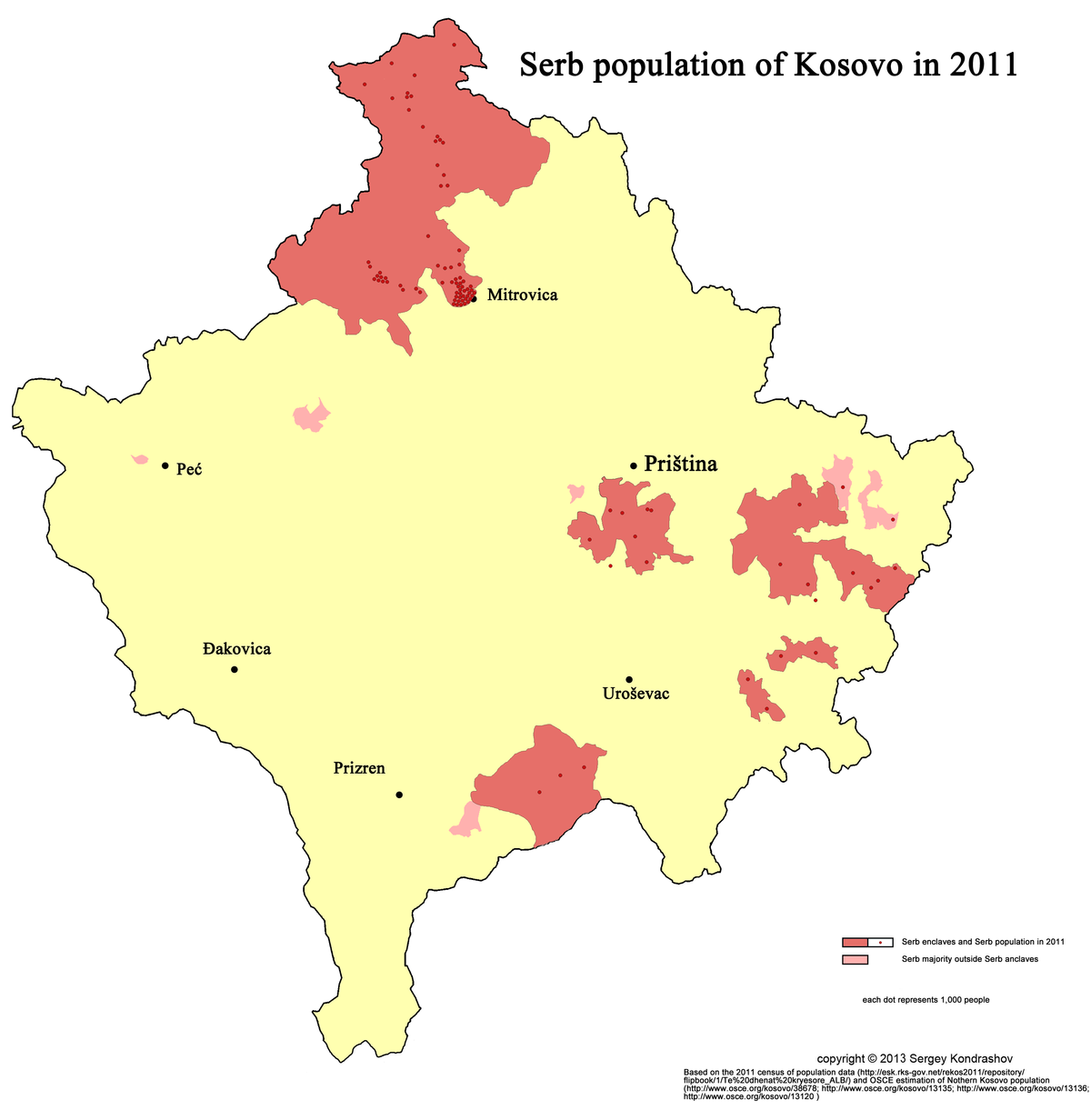 Kosovski Srbi - Kosovo 2011 vir:Wikipedia