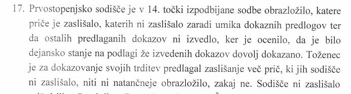 Sodba Peinkiher-Krkovič, druga napaka Okrožnega sodišča