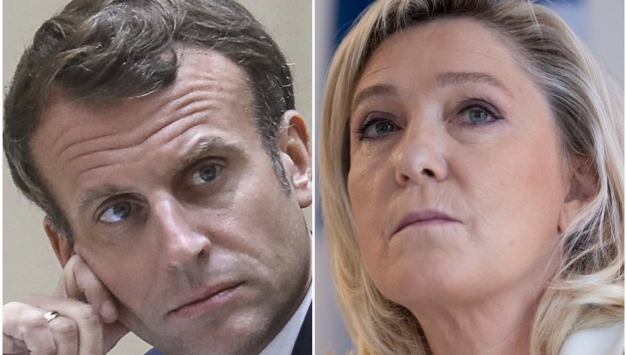 Emmanuel Macron in Marine Le Pen  Vir: Twitter