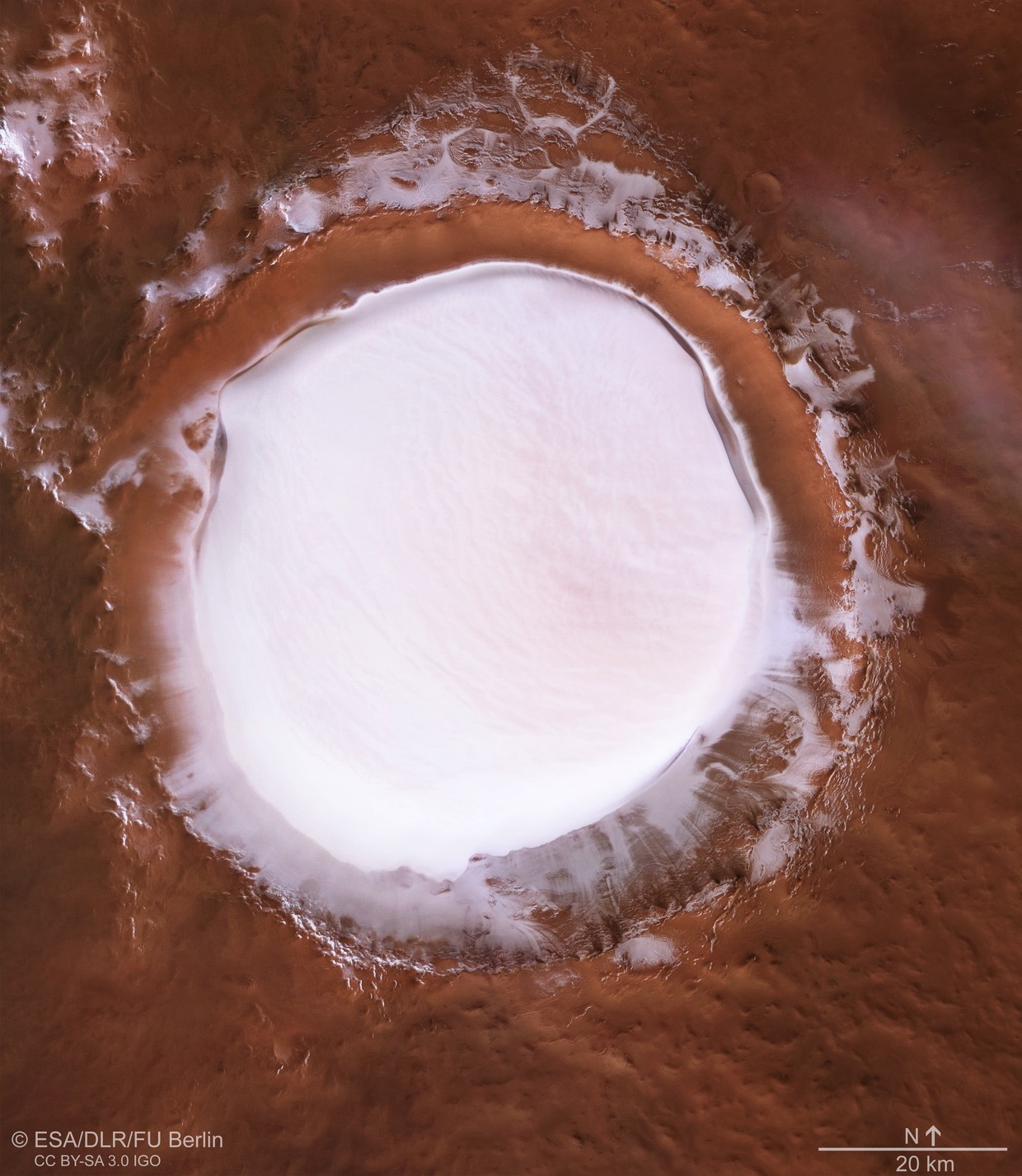 Mars krater Korolev Vir:ESA