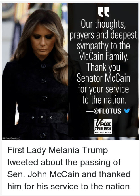 Melania - twitt o McCainu