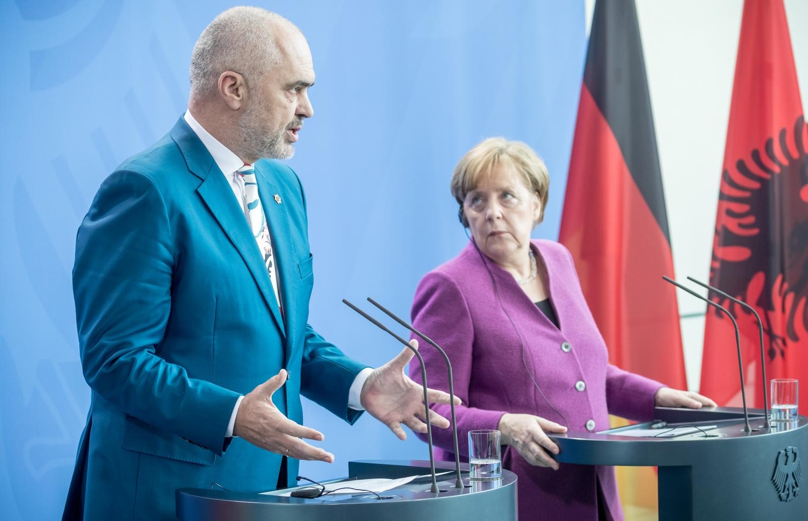 Edi Rama in Angela Merkel