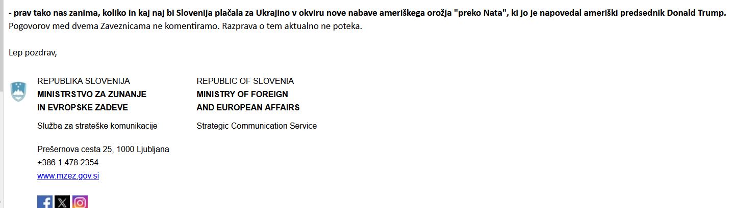 MZEZ: Račune za Ukrajino, poslane iz zveze NATO bodo poravnali brez razprave...