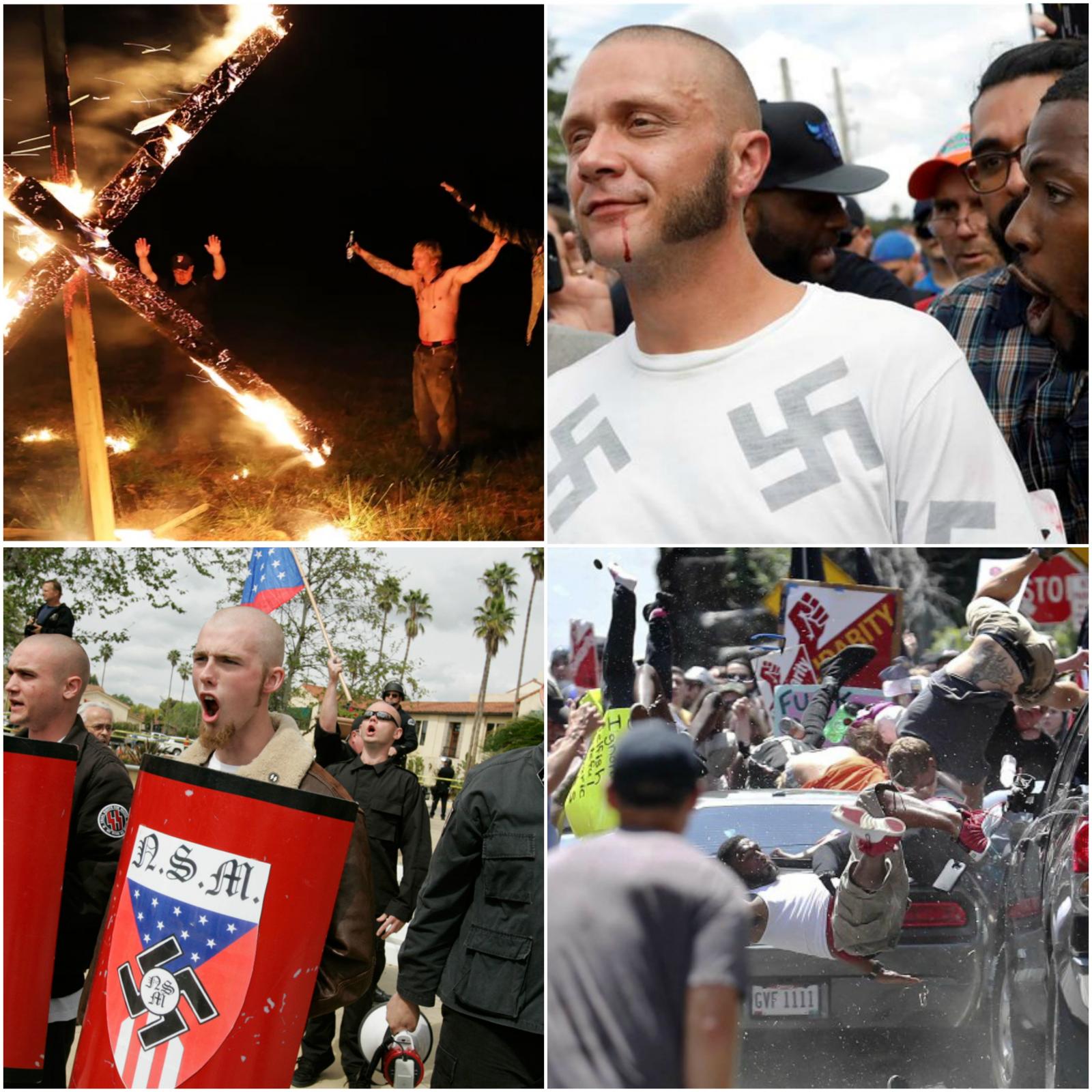 Prizori iz neonacističnih demonstracij v ZDA