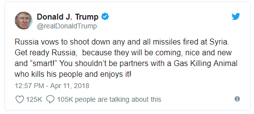Tvit o pametnih raketah - Donald Trump