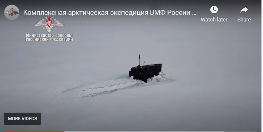 Ruska podmornica - Arktik  Vir: MO RF