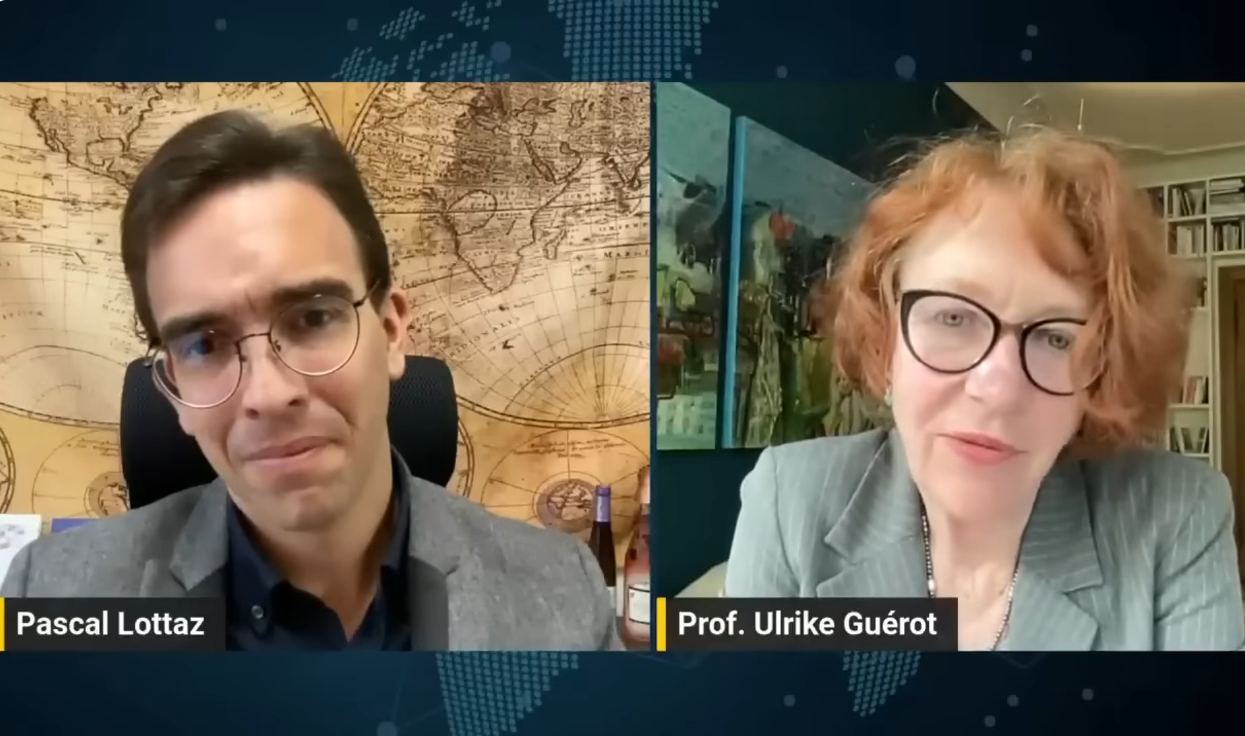 Pascal Lottaz in Ulrike Guérot Vir: YouTube