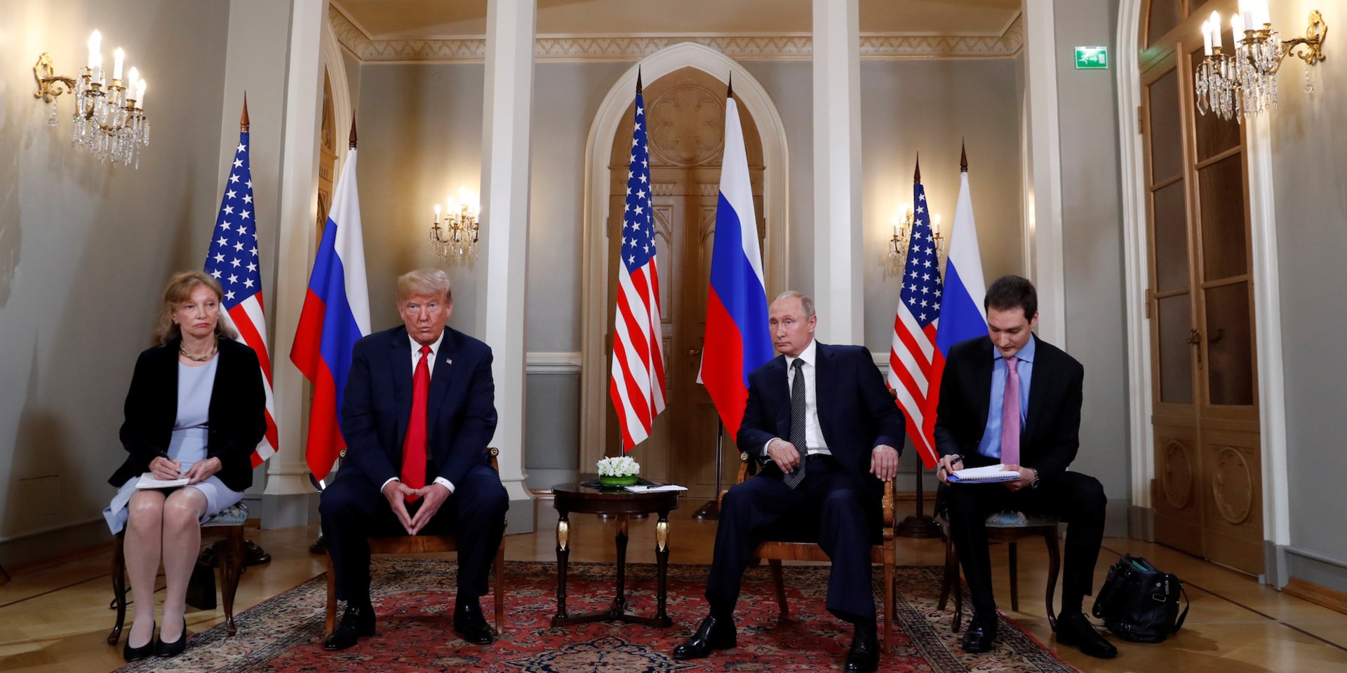 Predsednika Putin in Trump s prevajalkama Vir:Pixsell