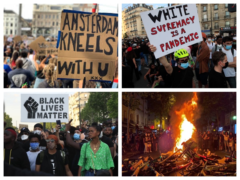 Protesti v Parizu in Amsterdamu
