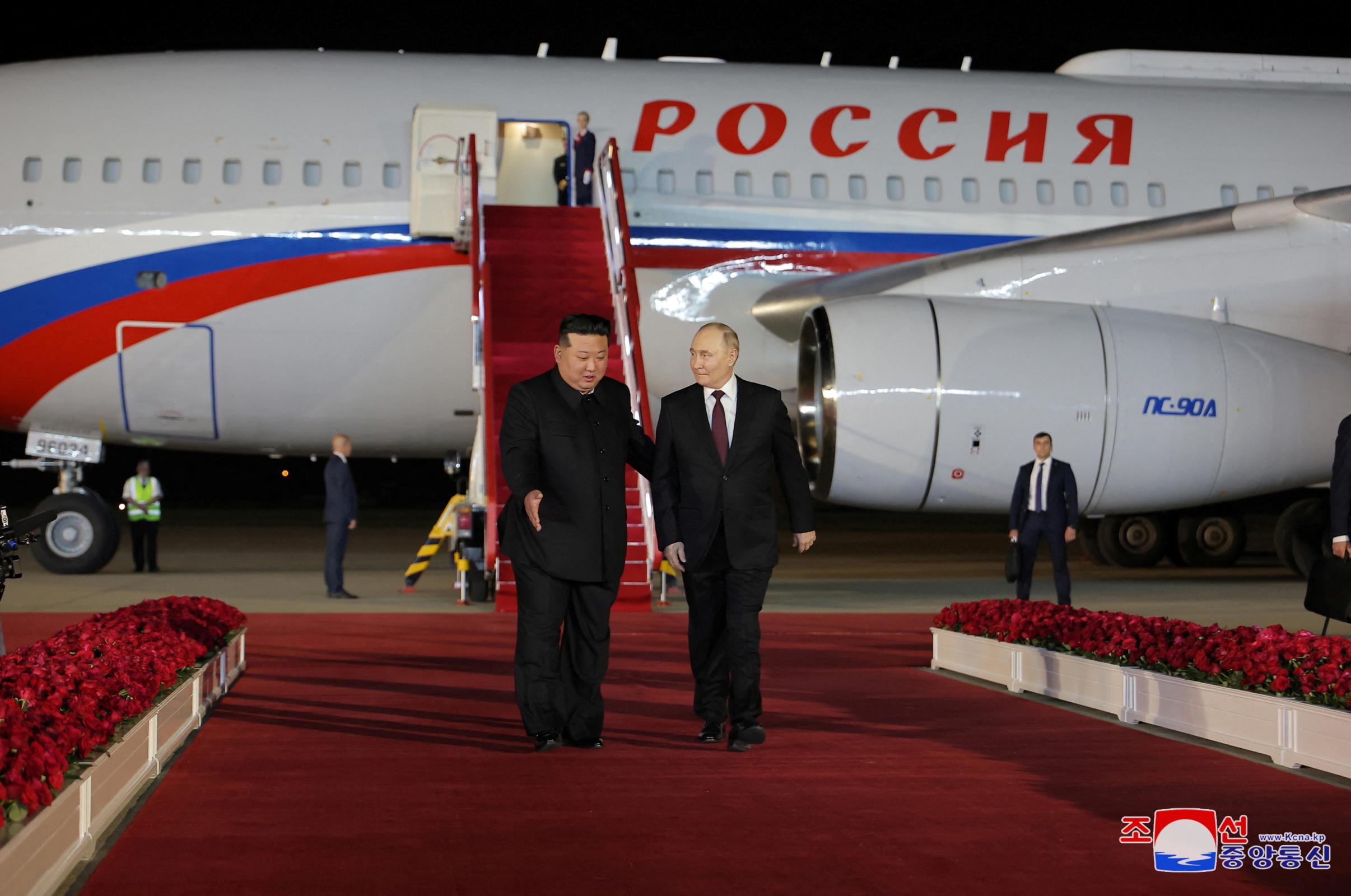 Kim Jong Un in Vladimir Putin Vir: Telegram