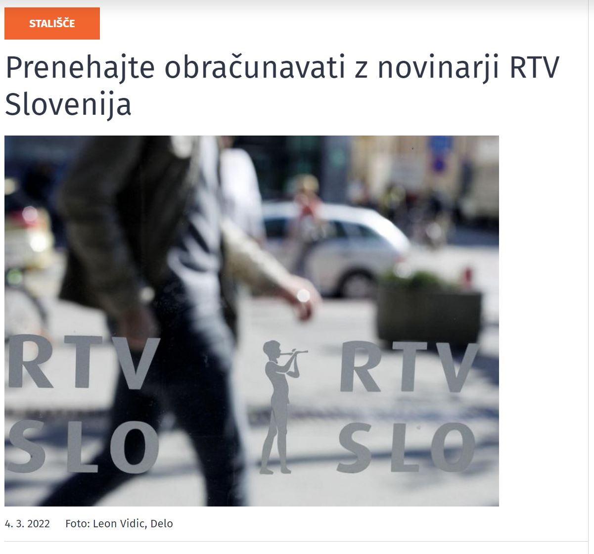 RTV Slovenija - splošni protesti na konkretne napade