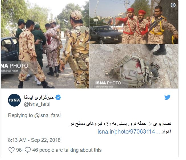 Slike napada na parado v Iranu