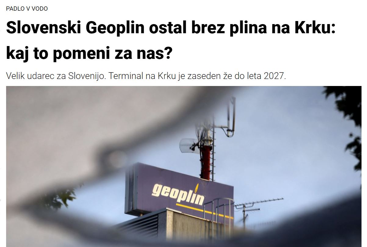 Slovenske novice poročajo o Geoplinu