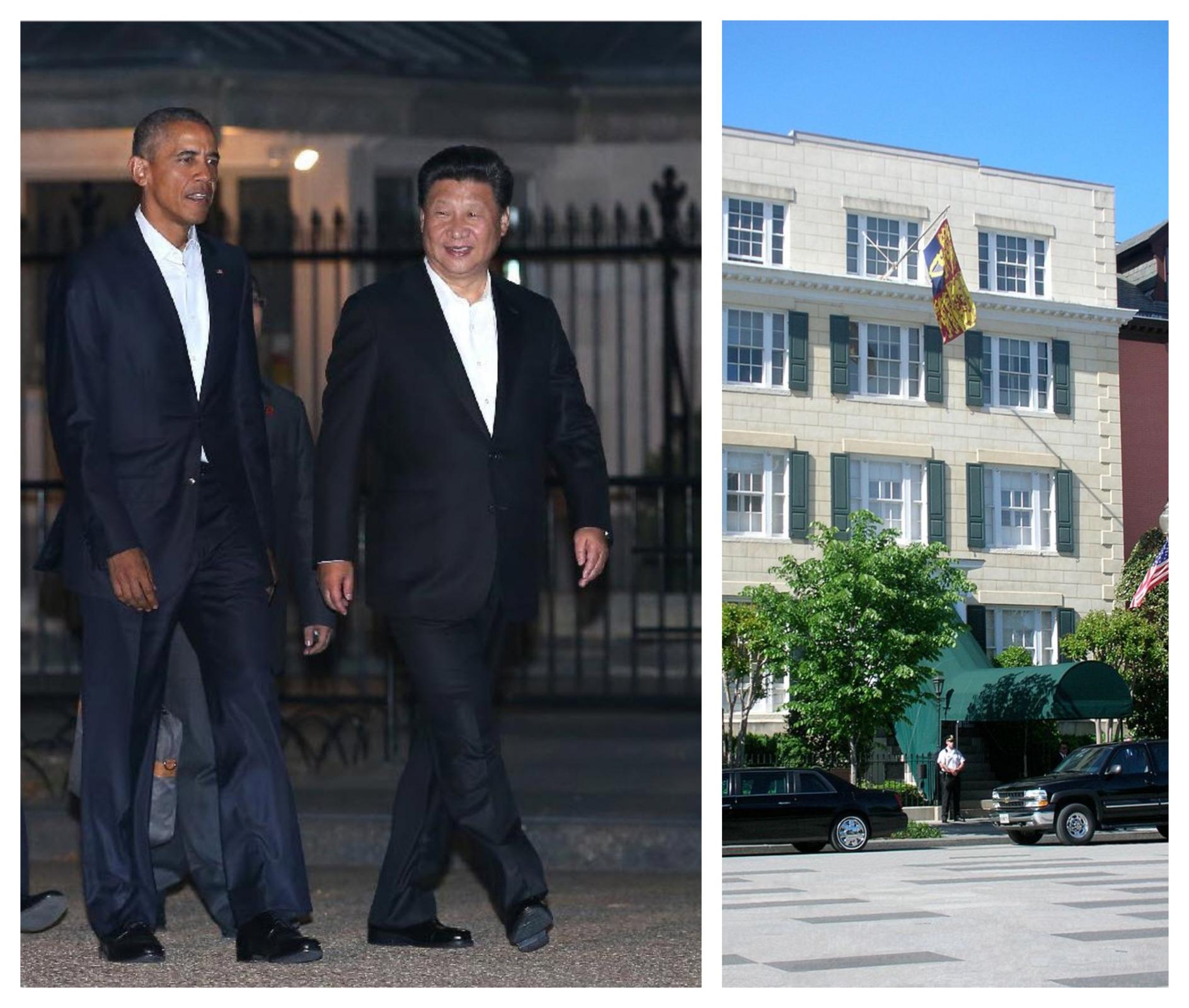 Obama in Xi, peš do hiše Blair
