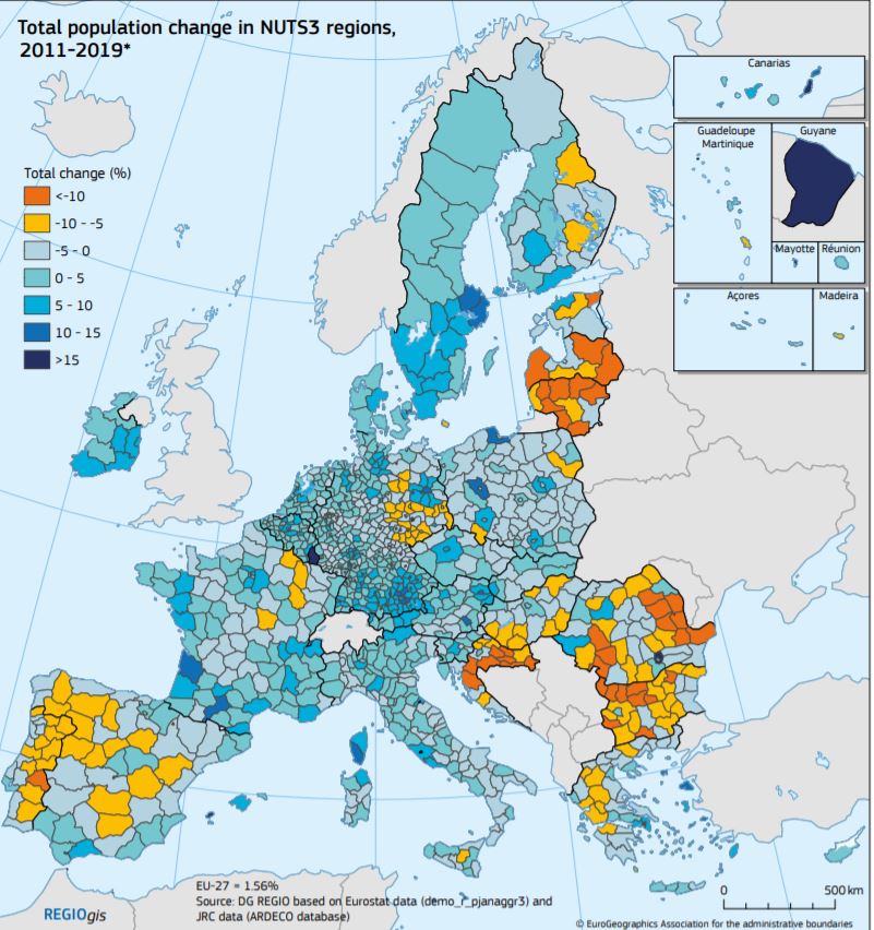 Spremembe prebivalstva v Evropi