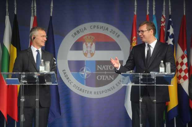 Jens Stoltenberg in Aleksandar Vučić