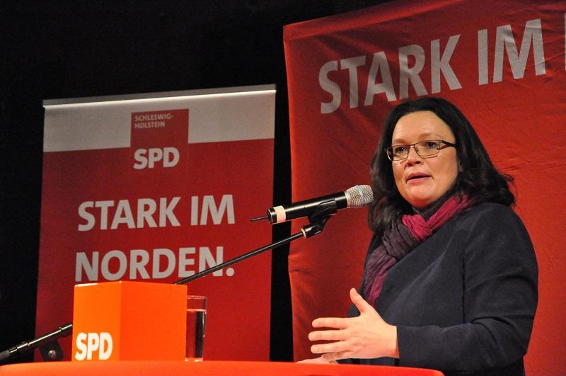 Vrh nemške SPD potrdil Nahlesovo za prihodnjo predsednico stranke 