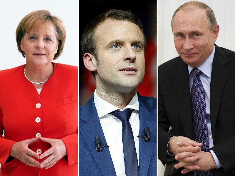 Merklova in Macron s Putinom o Ukrajini