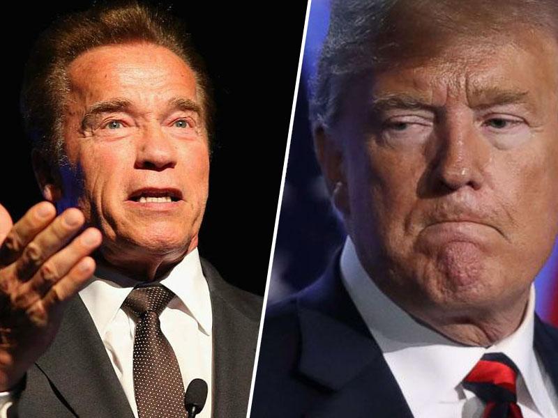 Schwarzenegger o Trumpu: »Stal si tam kot majhen, vlažen rezanec«