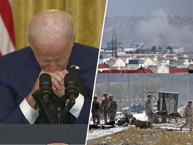 »Slika, ki pove vse«: Biden po eksploziji v Kabulu sklonil glavo, besni Američani zahtevajo njegov odstop
