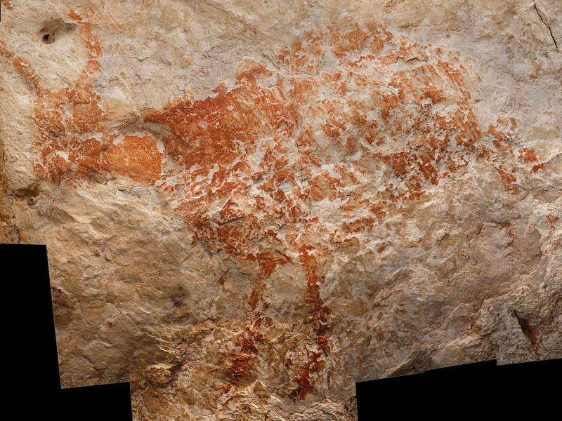 Poslikava v jami na otoku Borneo primer najstarejše znane figurativne umetnosti