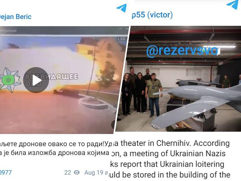 Vojaška tarča v Černigovu: Razstavljali ukrajinske vojaške drone in brezpilotna letala, dobili pa »obisk« ruske rakete