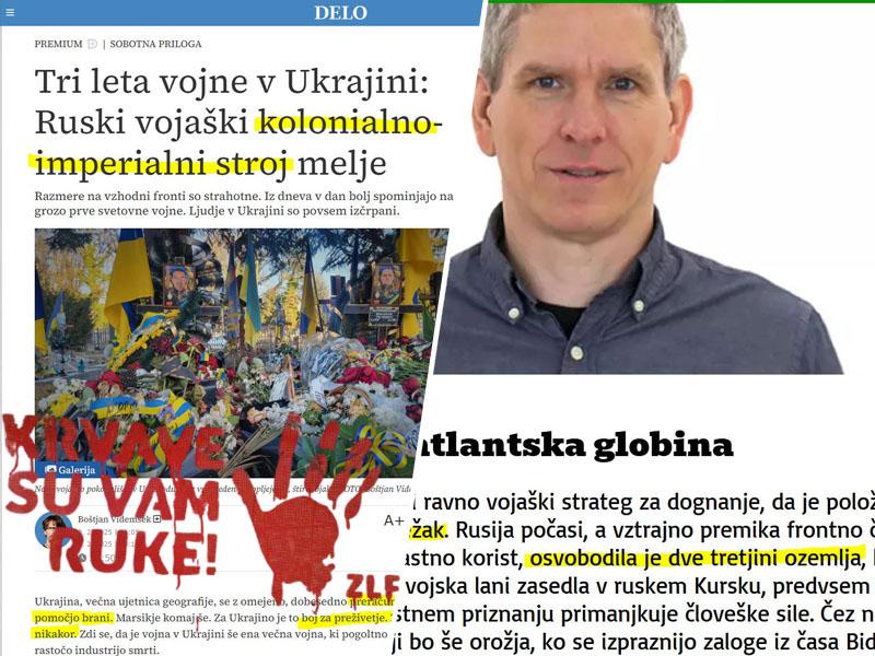 Krvave roke: Slovenski »osrednji« mediji so z lažmi pomagali uničiti Ukrajino, kljub preobratu v ZDA pa pri njih vztrajajo