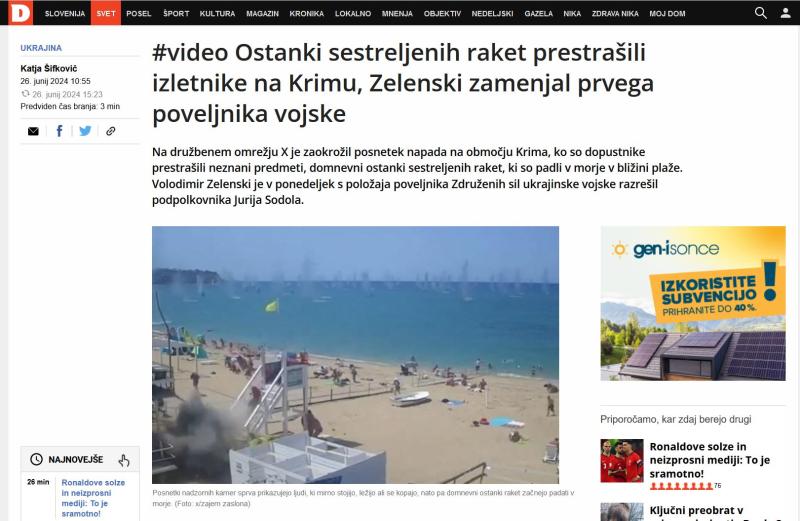 Kako laže Dnevnik: Napad s kasetnim strelivom na kopalce na plaži predstavljen kot »strah zaradi ostankov raket«