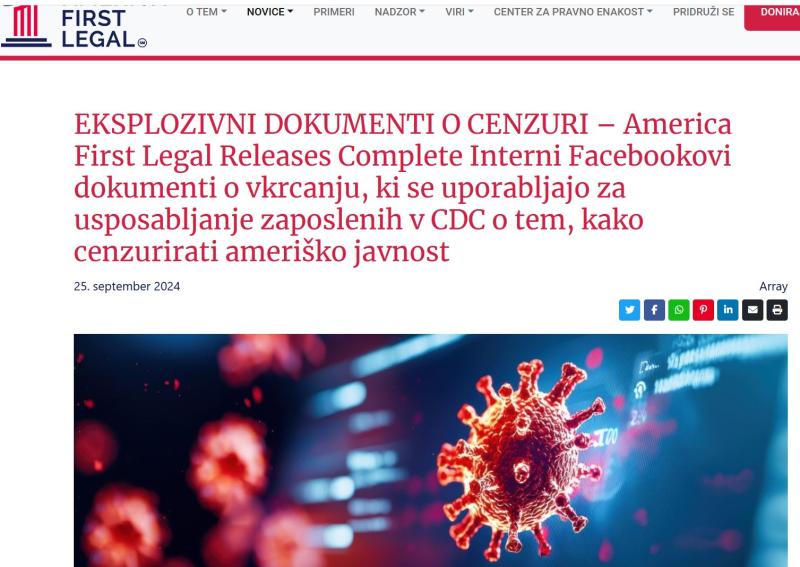 Tako cenzurira Facebook: AFL razkrila sodne dokumente o postopku cenzure v primeru domnevnih »dezinformacij«